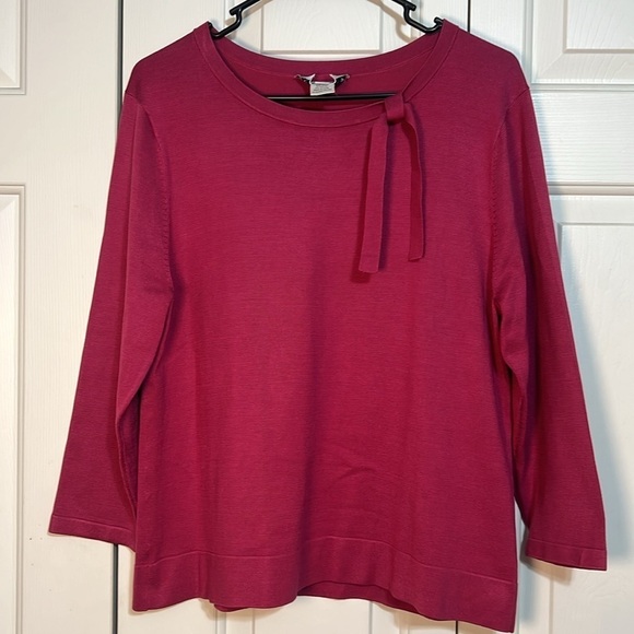 PENDLETON Silk Blend Light Sweater Top Women Sz Large P 3/4 Sleeve Career Dressy - Picture 4 of 10